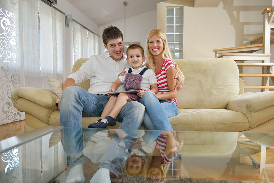 Happy family benefitting from an interim report from Total Inventory and Property solutions